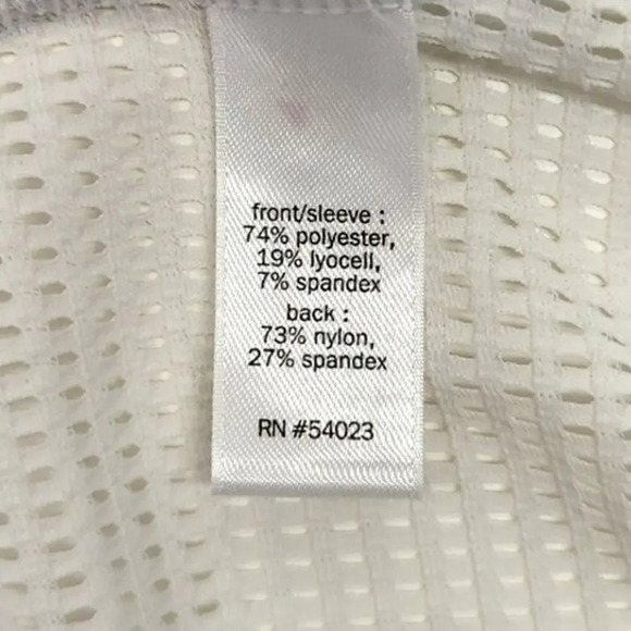 Athleta DEREK LAM 10C Long Sleeve Athletic Wear Mesh Back Blue, White Size Large - Picture 11 of 12